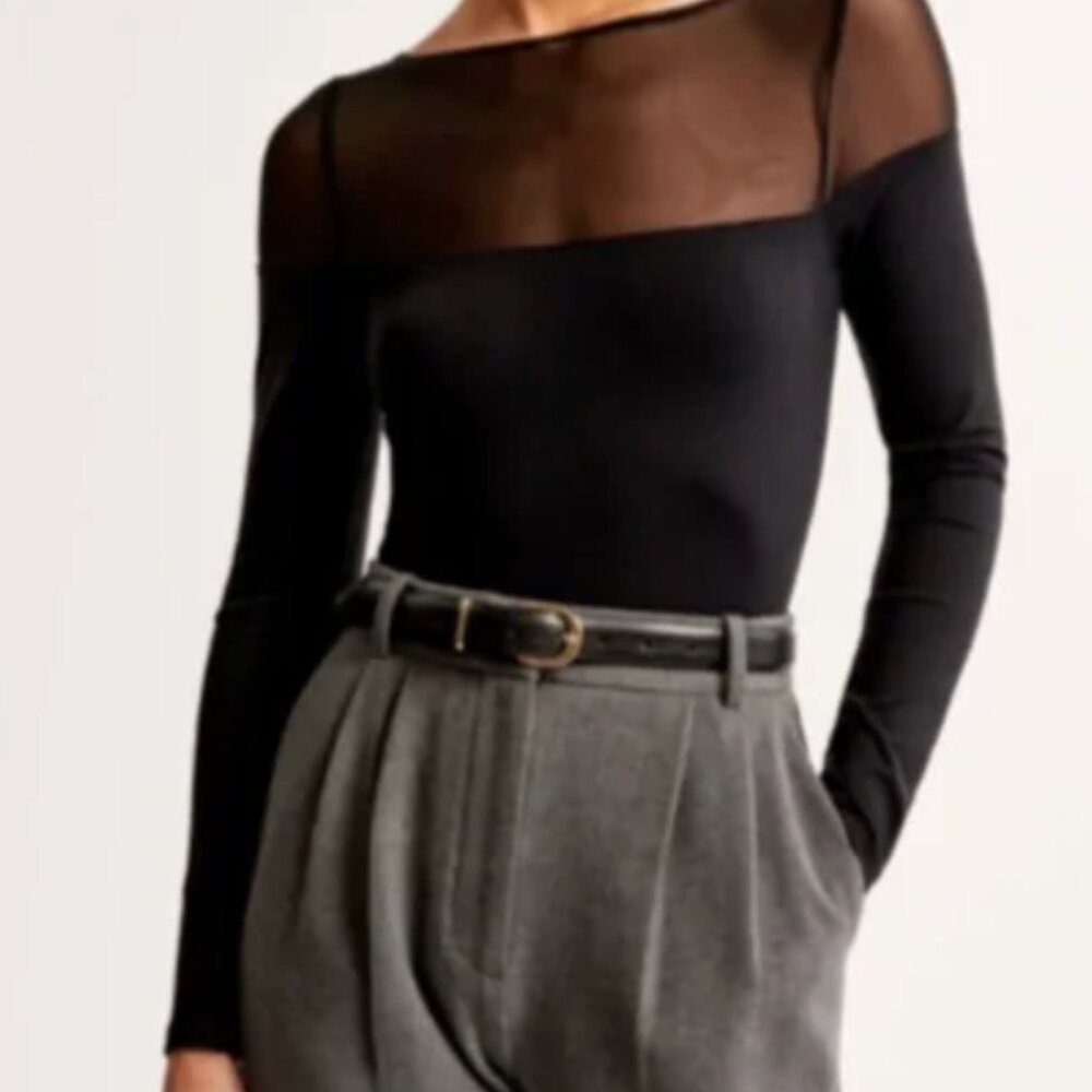 Abercrombie Long Sleeve Mesh Bodysuit
